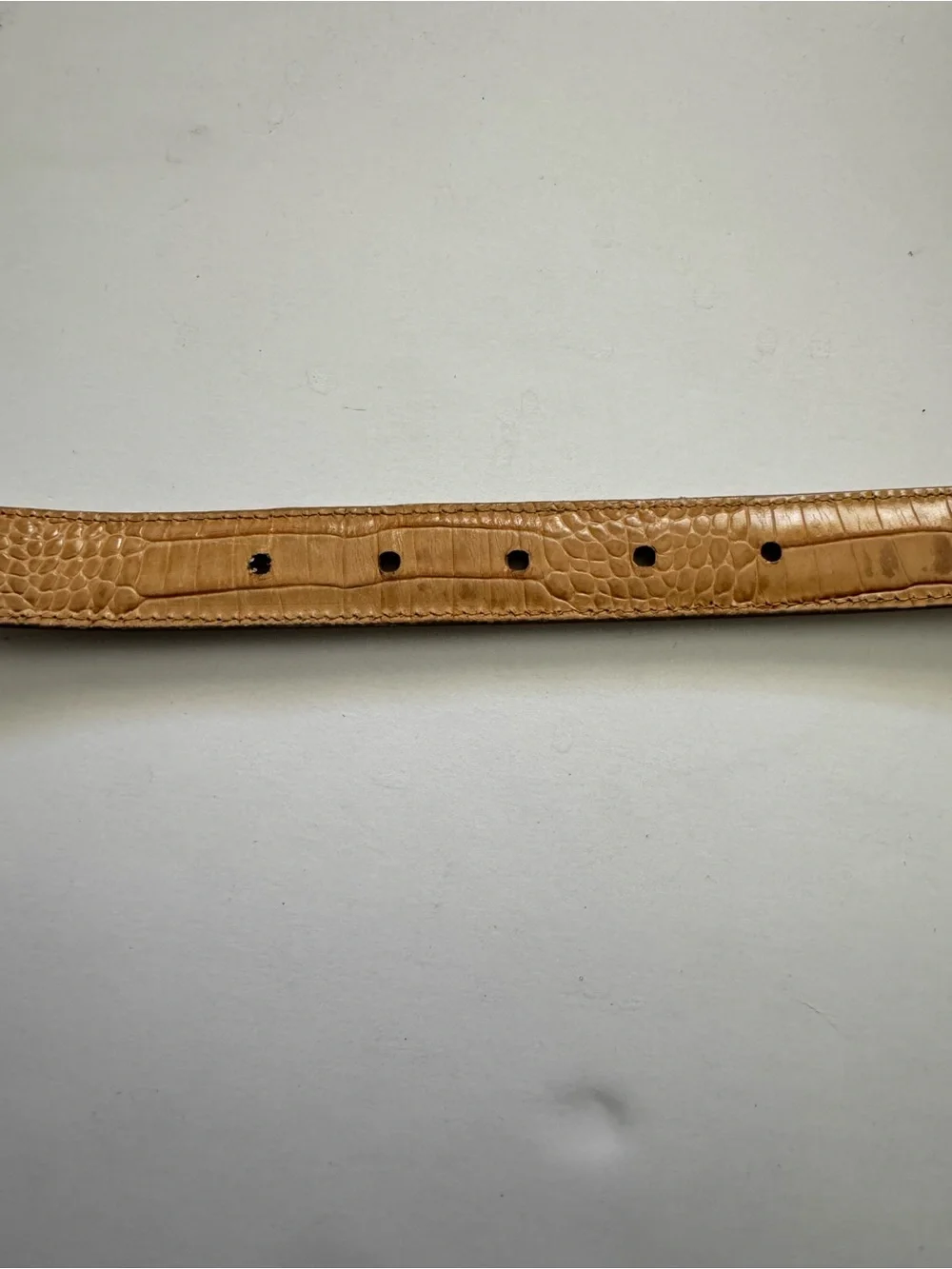 Brighton White Tan Reversible Croc-Embossed Leather Belt ML 32